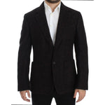 Dolce & Gabbana Bordeaux Alpaga Two-Button Blazer Jacket Dolce & Gabbana Black