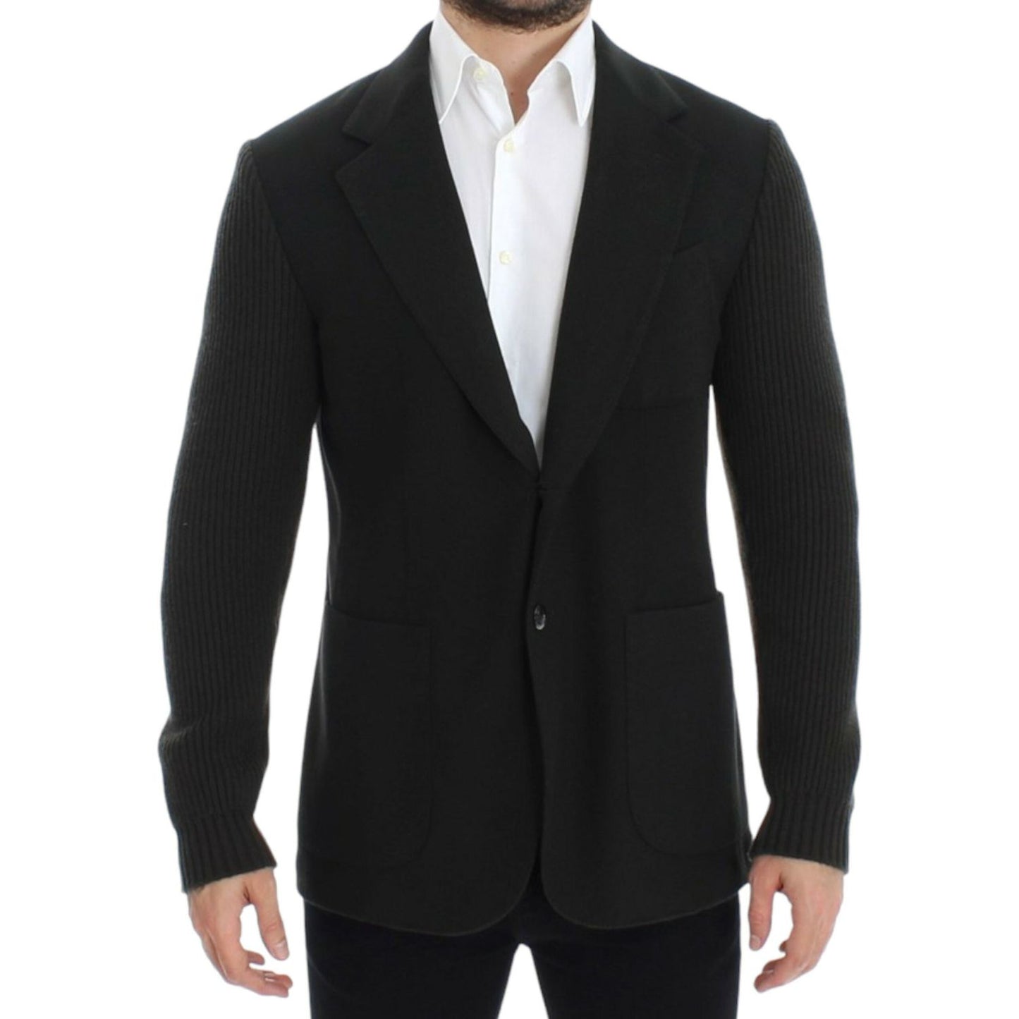 Dolce & Gabbana Elegant Green Cashmere Blazer Jacket Dolce & Gabbana Black