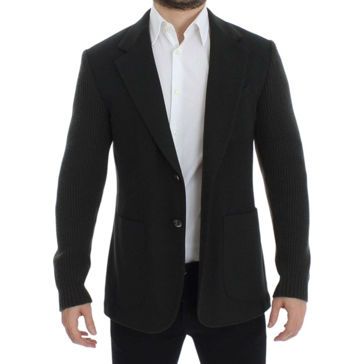 Dolce & Gabbana Elegant Green Cashmere Blazer Jacket Dolce & Gabbana Black