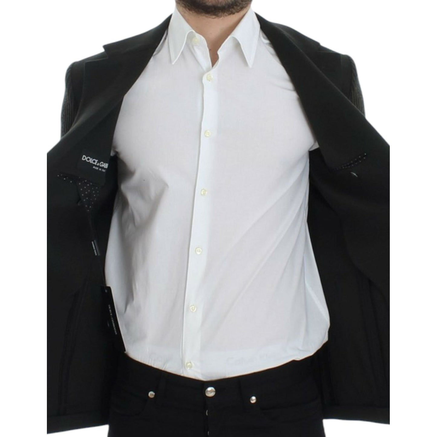 Dolce & Gabbana Elegant Green Cashmere Blazer Jacket Dolce & Gabbana Black
