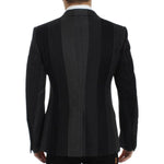 Dolce & Gabbana Elegant Gray Striped Wool Slim Blazer Dolce & Gabbana Black