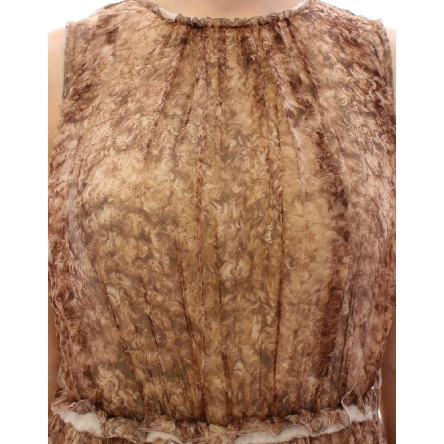 Dolce & Gabbana Elegant Silk Sleeveless Knee-Length Dress Dolce & Gabbana Sienna