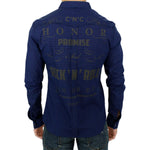 Costume National Chic Blue Checkered Casual Cotton Shirt Costume National Midnight Blue