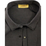 Costume National Chic Gray Checked Casual Linen Blend Shirt Costume National Dark Slate Gray