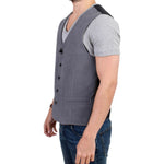 Costume National Chic Gray Casual Vest Costume National Dark Slate Gray