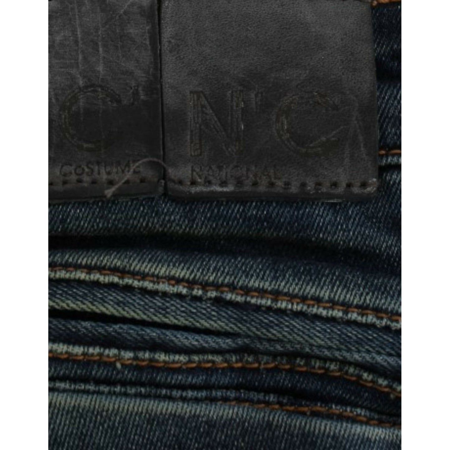 Costume National Chic Blue Straight Leg Designer Jeans Costume National Dark Slate Gray
