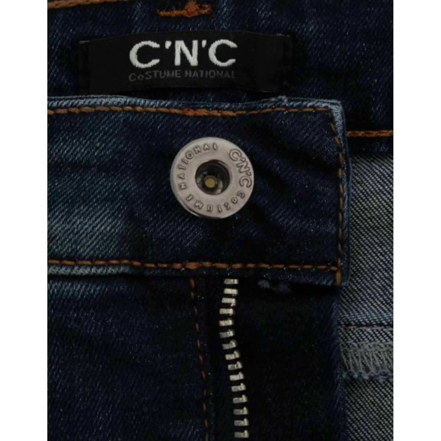 Costume National Chic Blue Straight Leg Designer Jeans Costume National Black