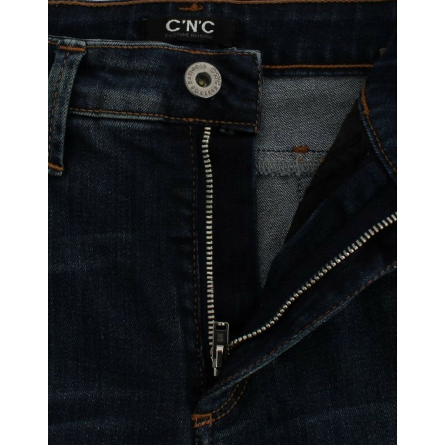 Costume National Chic Blue Straight Leg Designer Jeans Costume National Black