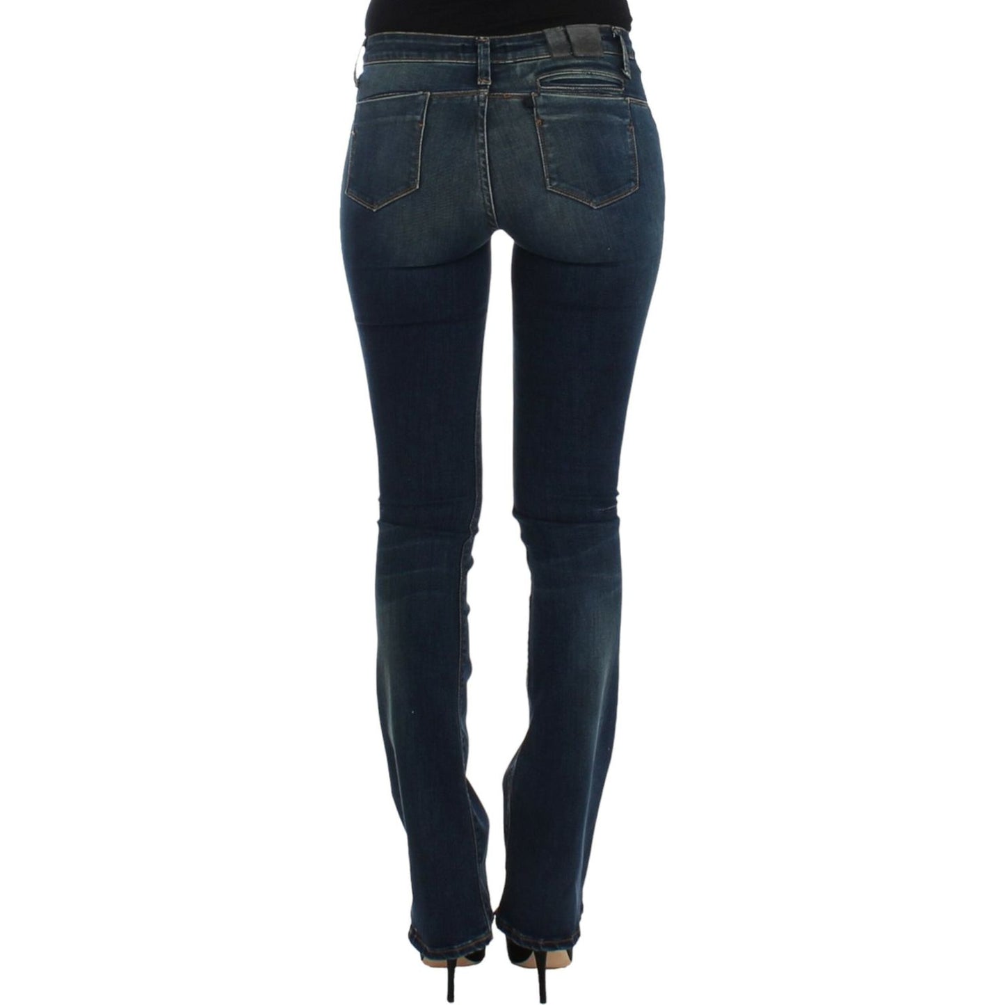 Costume National Chic Blue Straight Leg Designer Jeans Costume National Dark Slate Gray