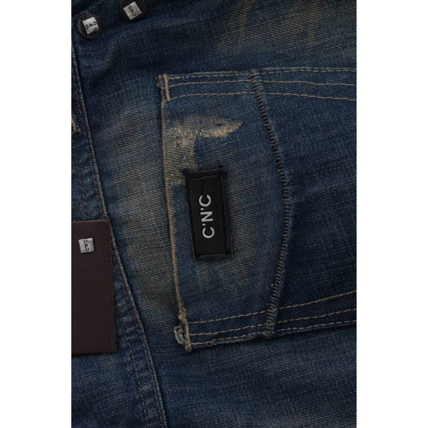 Costume National Chic Straight Leg Blue Denim Jeans Costume National Dark Slate Gray