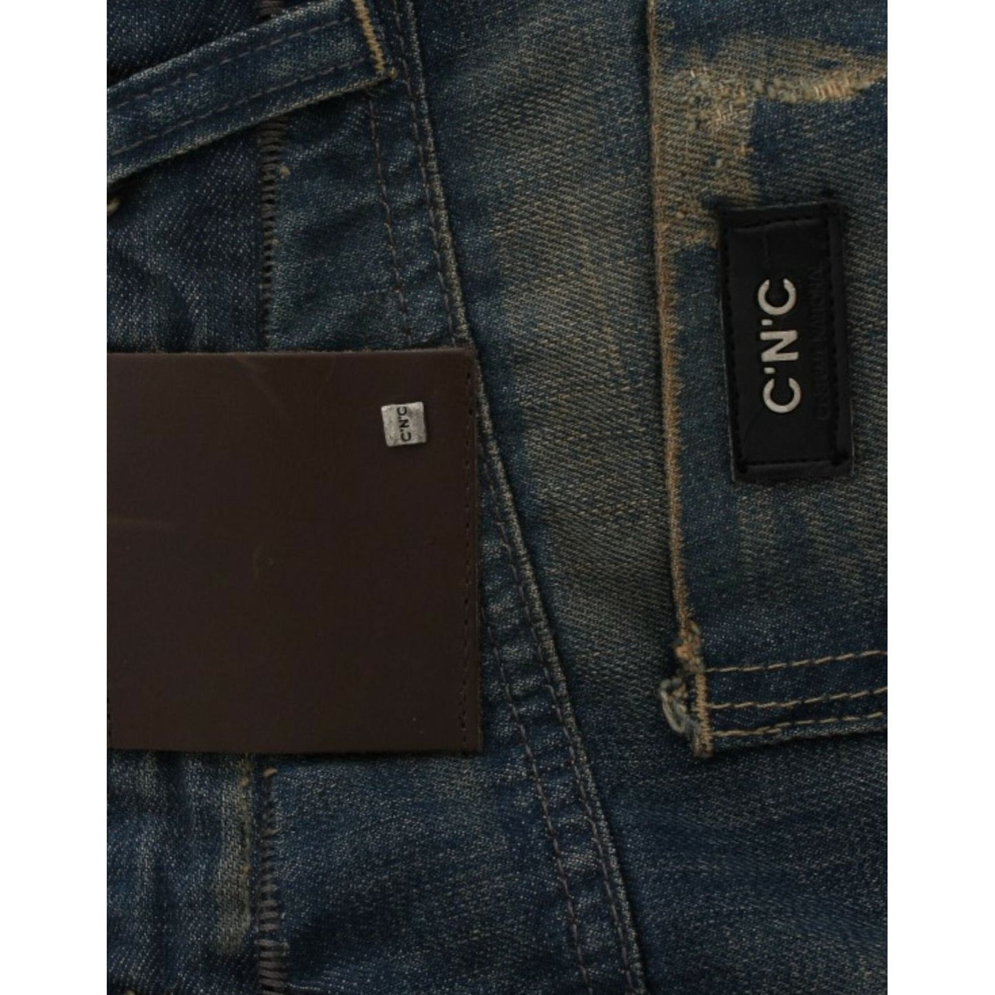 Costume National Chic Straight Leg Blue Denim Jeans Costume National Dark Slate Gray