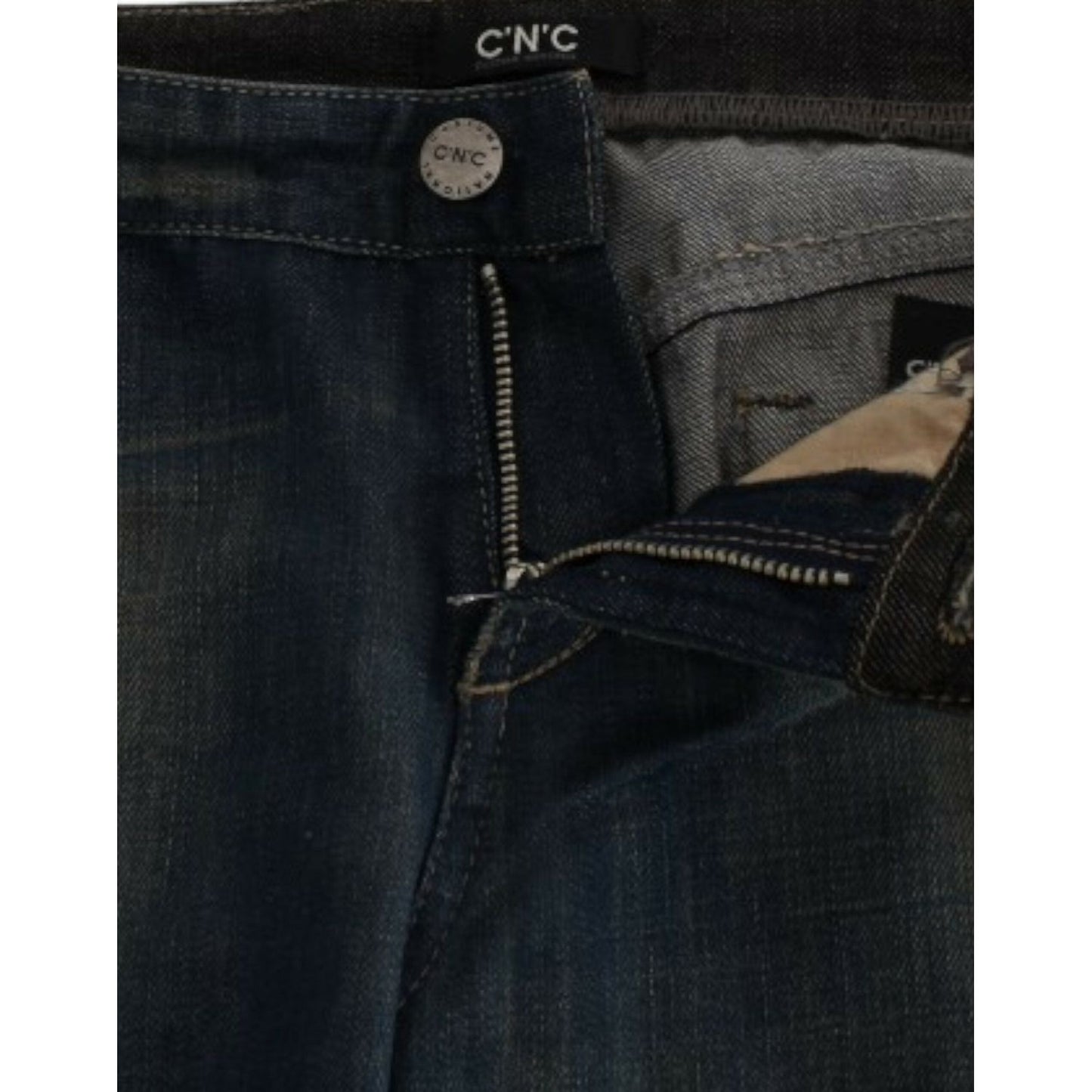 Costume National Chic Straight Leg Blue Denim Jeans Costume National Black