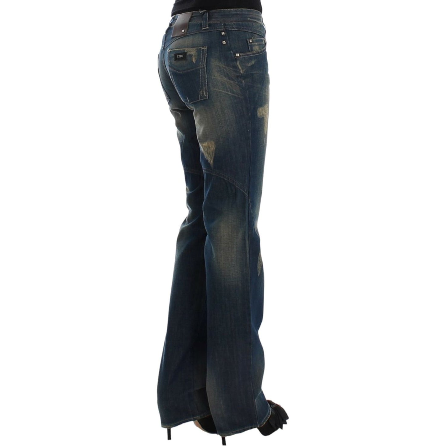 Costume National Chic Straight Leg Blue Denim Jeans Costume National Dark Slate Gray