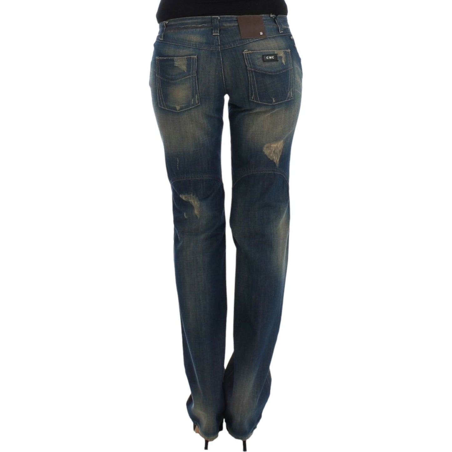 Costume National Chic Straight Leg Blue Denim Jeans Costume National Dark Slate Gray