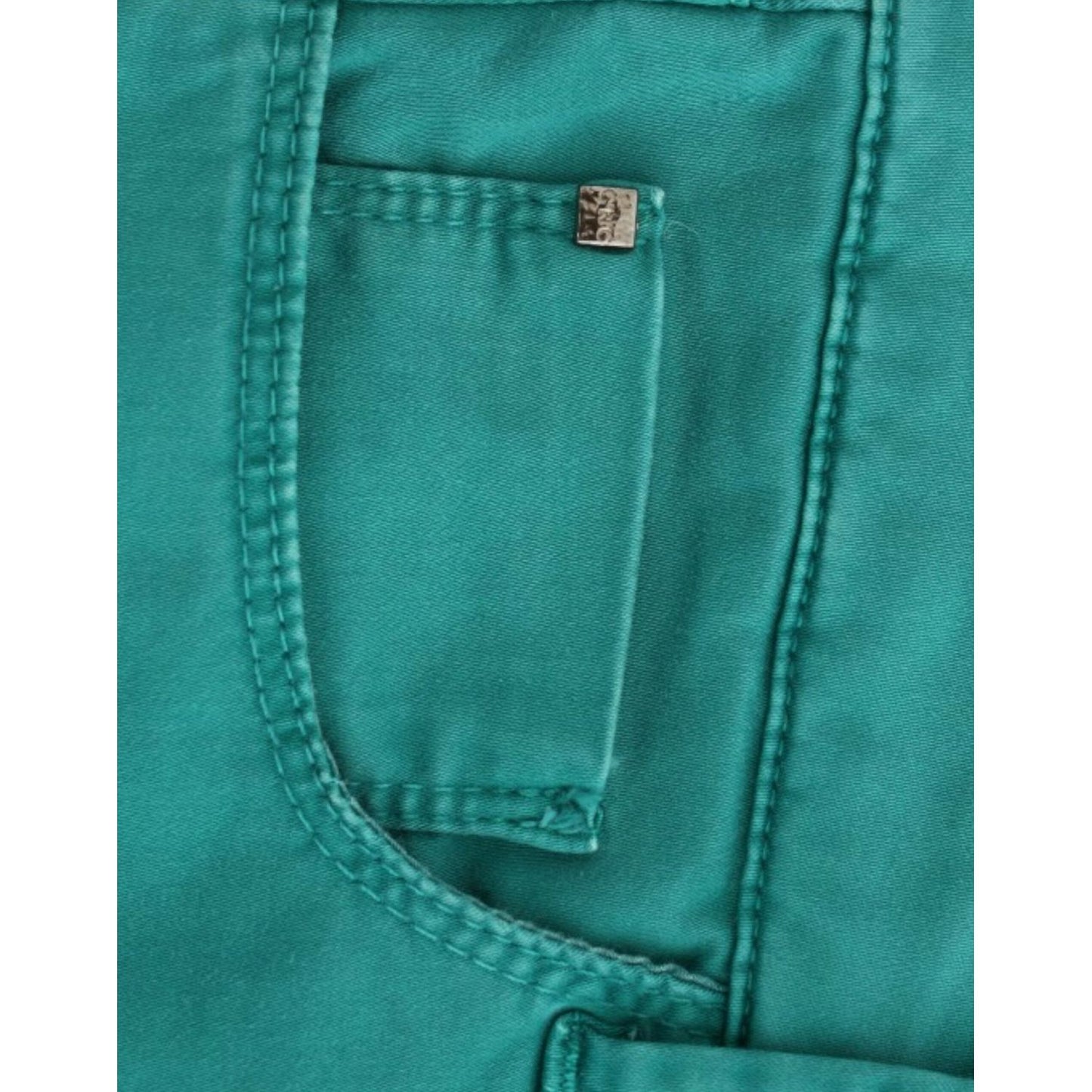 Costume National Chic Green Straight Leg Jeans for Sophisticated Style Costume National Sea Green