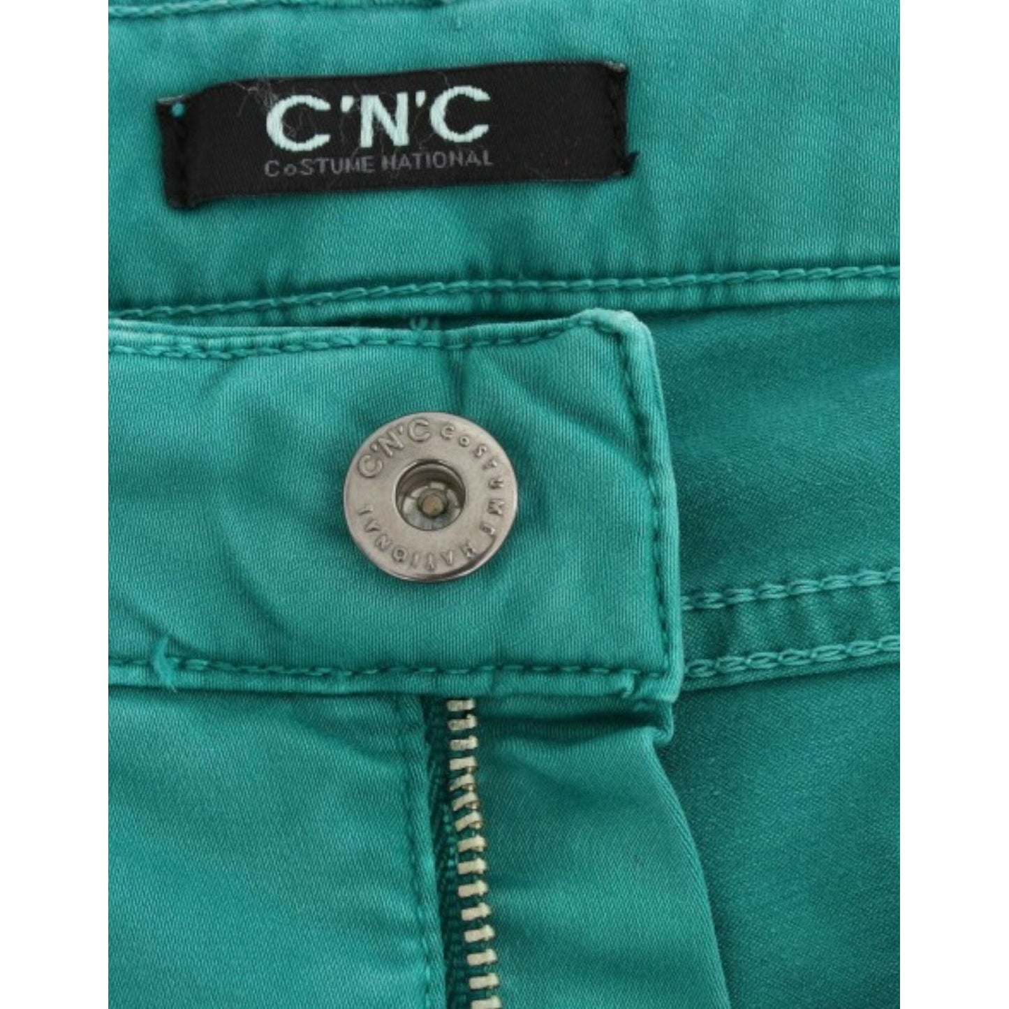 Costume National Chic Green Straight Leg Jeans for Sophisticated Style Costume National Sea Green