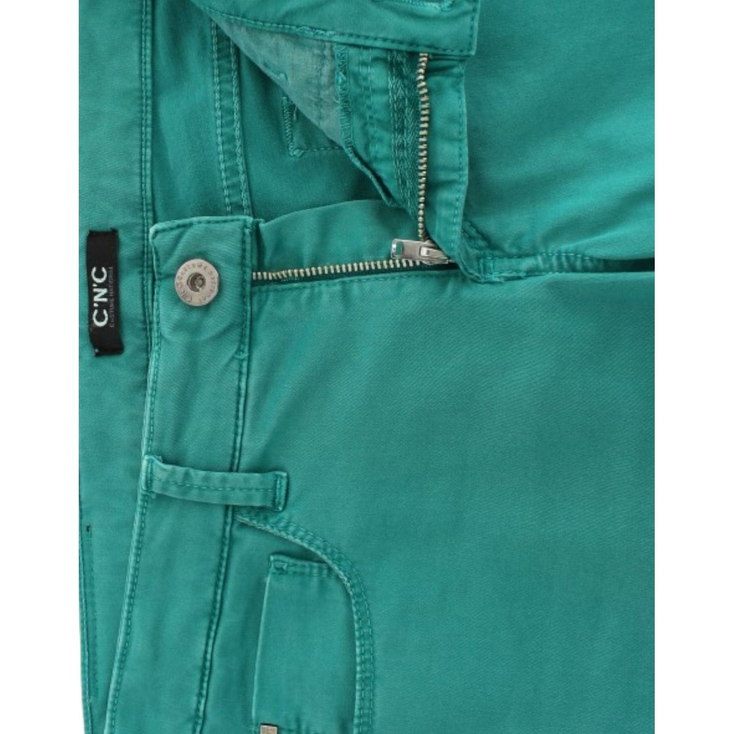 Costume National Chic Green Straight Leg Jeans for Sophisticated Style Costume National Sea Green