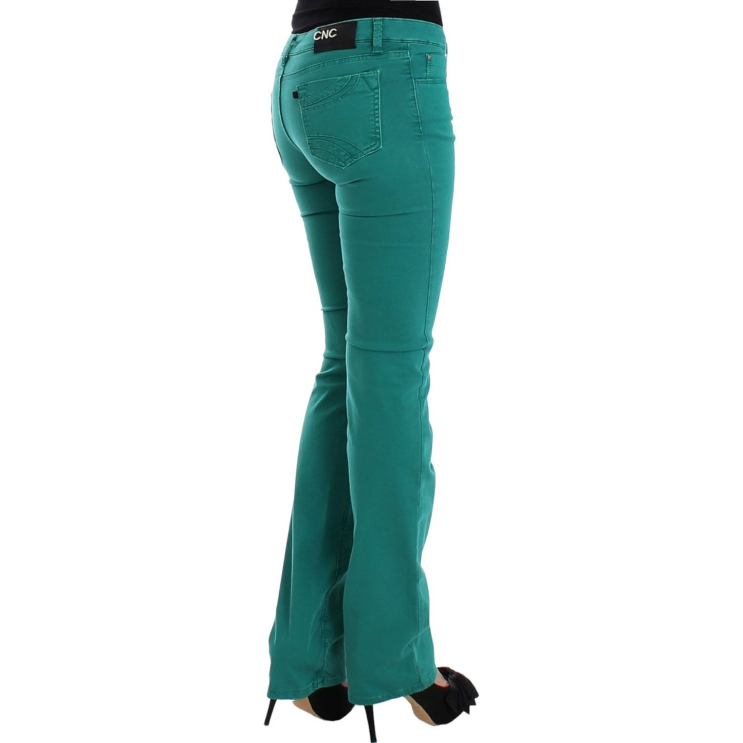 Costume National Chic Green Straight Leg Jeans for Sophisticated Style Costume National Sea Green