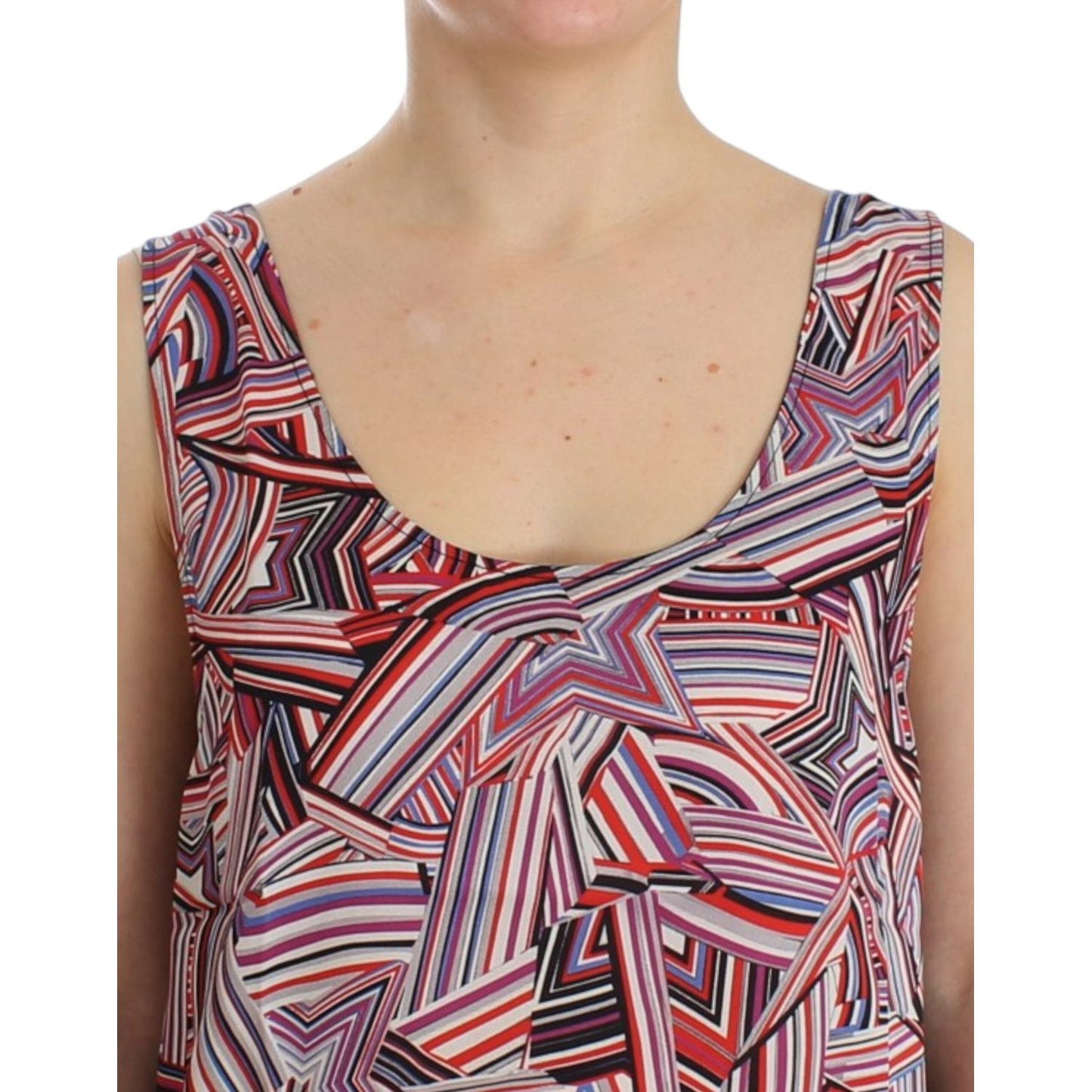 Costume National Chic Multicolor Sleeveless Top Costume National Rosy Brown