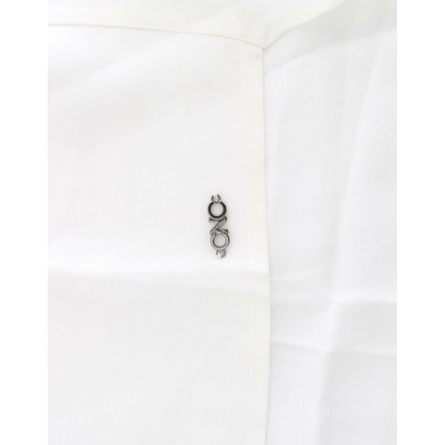 Costume National Elegant Monochrome Sleeveless Top with Gold Accents Costume National White Smoke