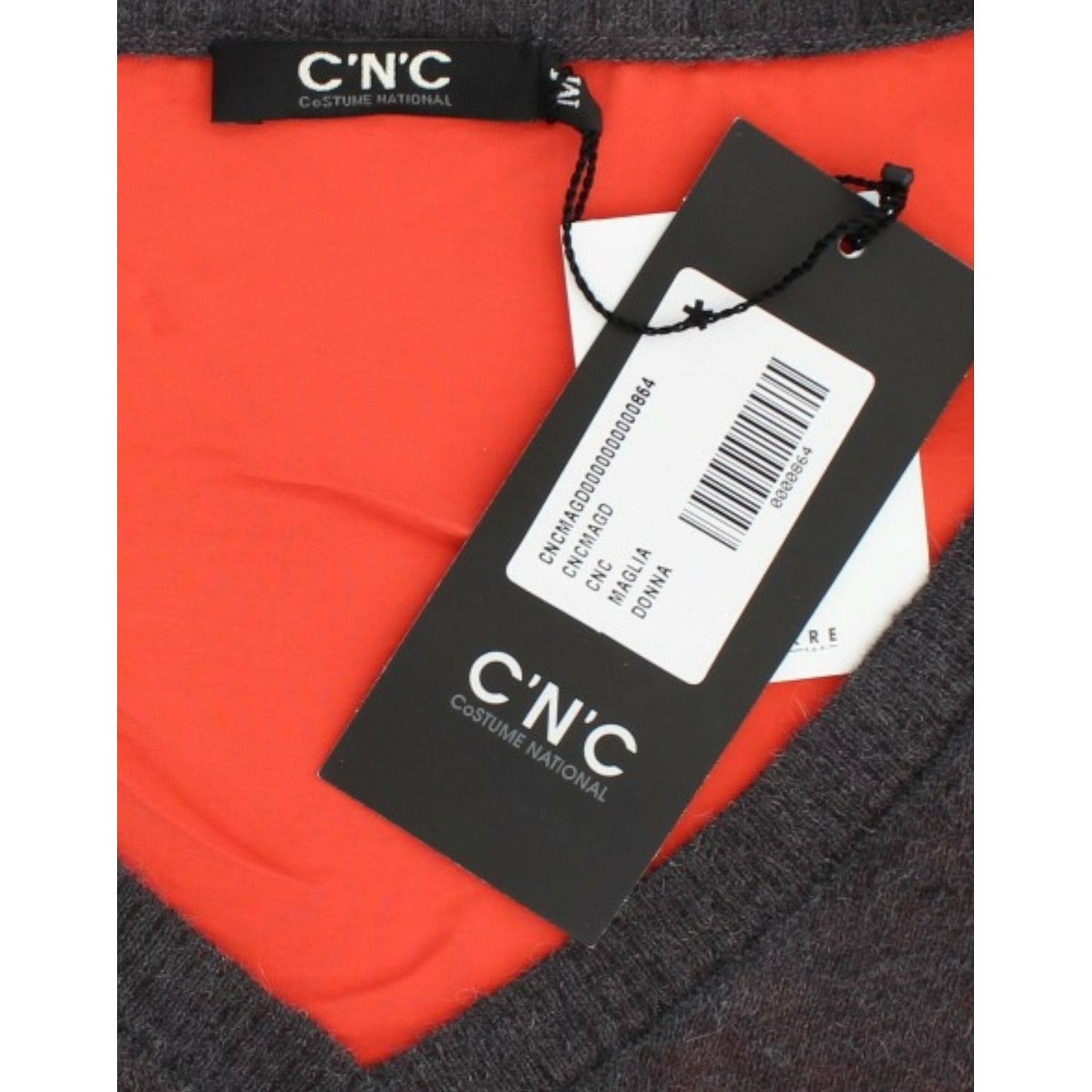 Costume National Chic V-Neck Alpaca Blend Short Sleeve Sweater Costume National Tomato