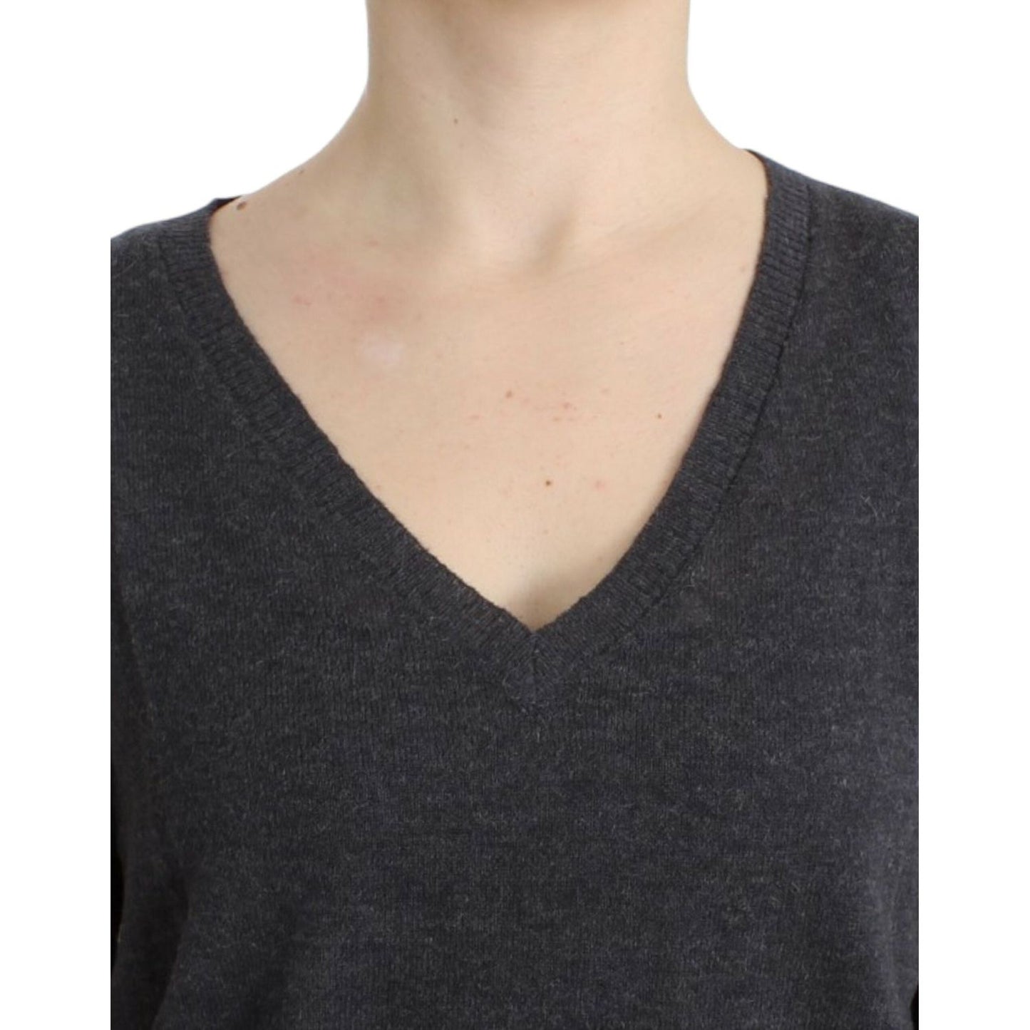 Costume National Chic V-Neck Alpaca Blend Short Sleeve Sweater Costume National Tan