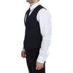 Dolce & Gabbana Elegant Blue Wool Dress Vest Dolce & Gabbana Light Gray