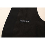 Dolce & Gabbana Elegant Silk-Wool Black Dress Vest Dolce & Gabbana Antique White