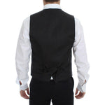 Dolce & Gabbana Elegant Silk-Wool Black Dress Vest Dolce & Gabbana Black