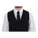 Dolce & Gabbana Elegant Black Silk Dress Vest Dolce & Gabbana Black