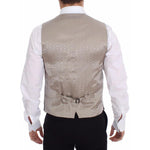Dolce & Gabbana Elegant Black Silk Dress Vest Dolce & Gabbana Gray