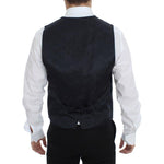 Dolce & Gabbana Elegant Blue Cotton Stretch Dress Vest Dolce & Gabbana Black