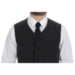 Dolce & Gabbana Elegant Gray Wool Blend Dress Vest Dolce & Gabbana Dark Slate Gray