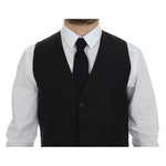 Dolce & Gabbana Elegant Gray Wool Blend Dress Vest Dolce & Gabbana Black