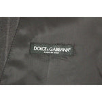 Dolce & Gabbana Elegant Gray Striped Wool Dress Vest Dolce & Gabbana Dark Slate Gray