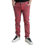 Dolce & Gabbana Red Tie Dye Skinny Denim Jeans Dolce & Gabbana Sienna