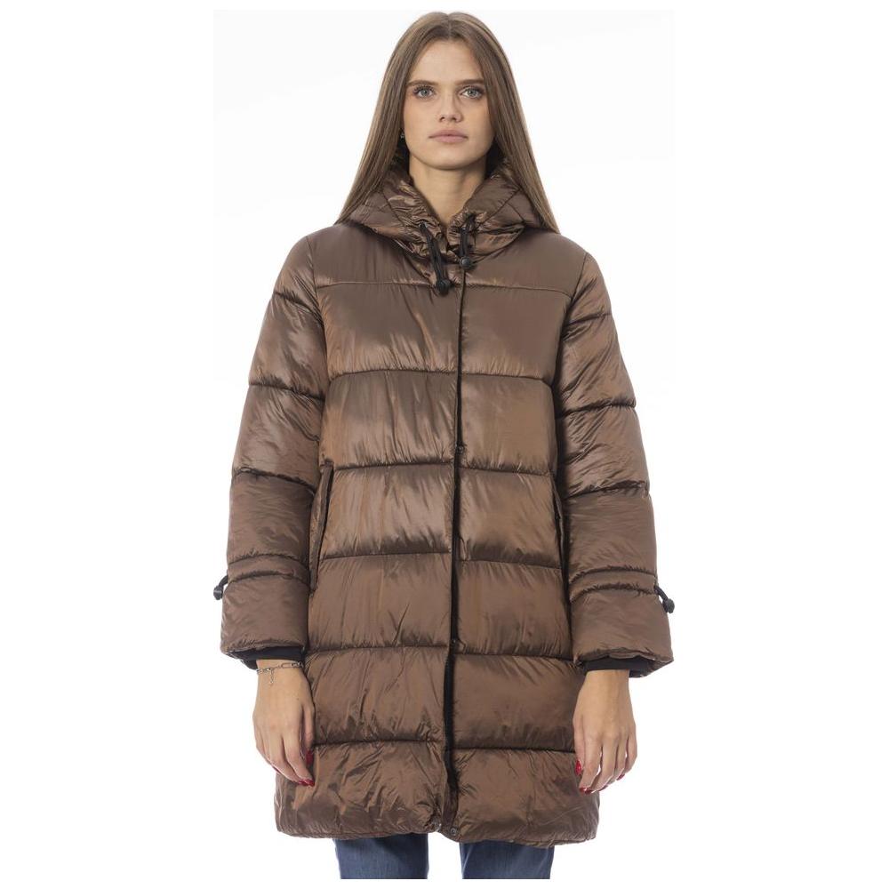 Baldinini Trend Brown Nylon Women Jacket Baldinini Trend Dim Gray
