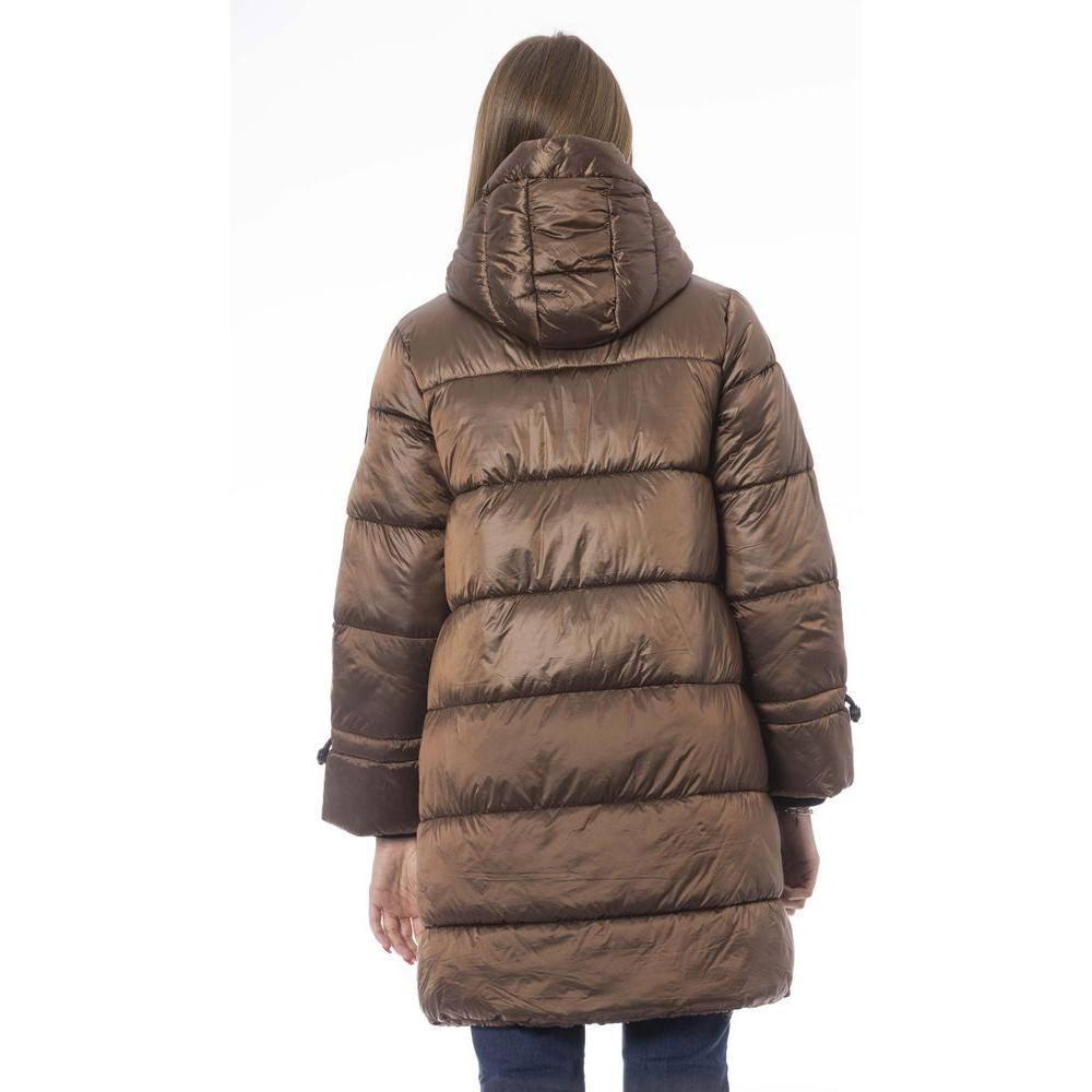 Baldinini Trend Brown Nylon Women Jacket Baldinini Trend Dim Gray