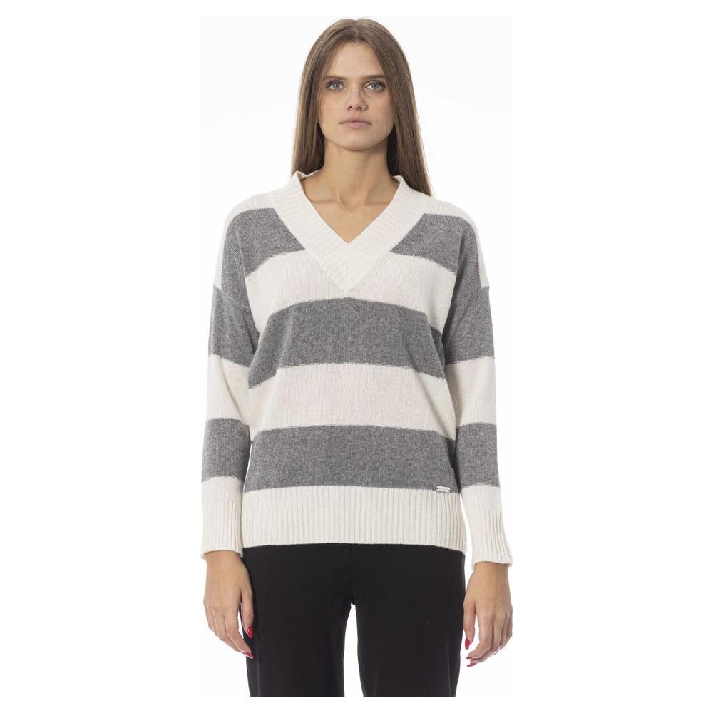 Baldinini Trend Gray Wool Women Sweater Baldinini Trend Gray
