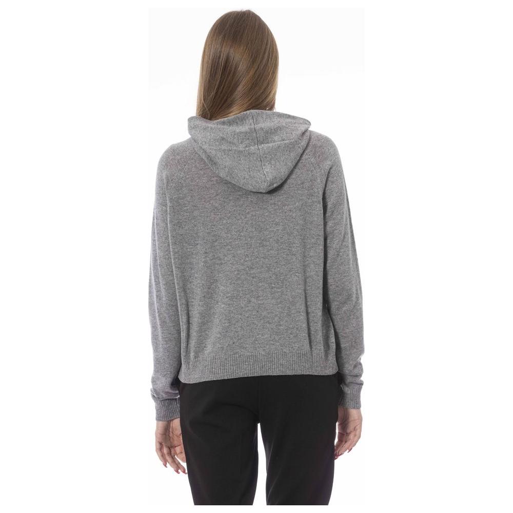 Baldinini Trend Gray Wool Women Sweater Baldinini Trend Slate Gray
