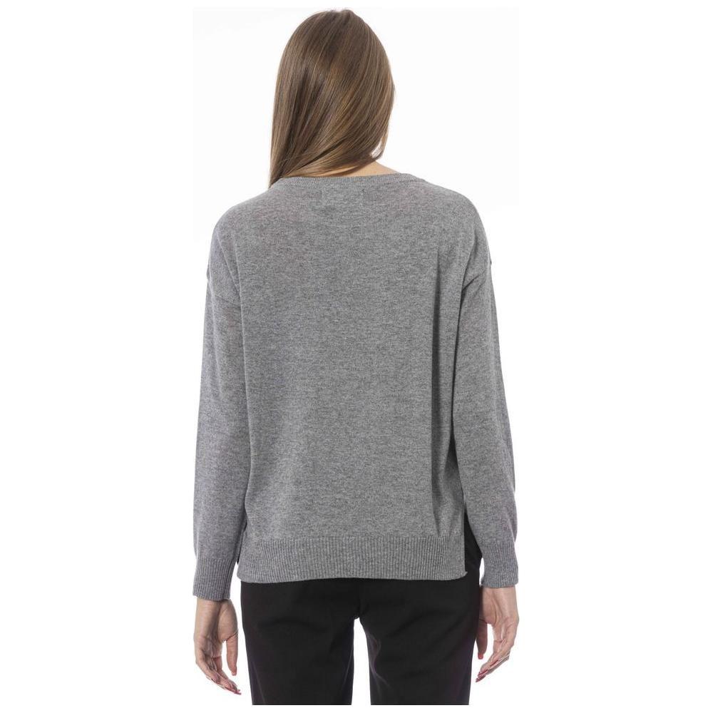 Baldinini Trend Gray Viscose Women Sweater Baldinini Trend Slate Gray