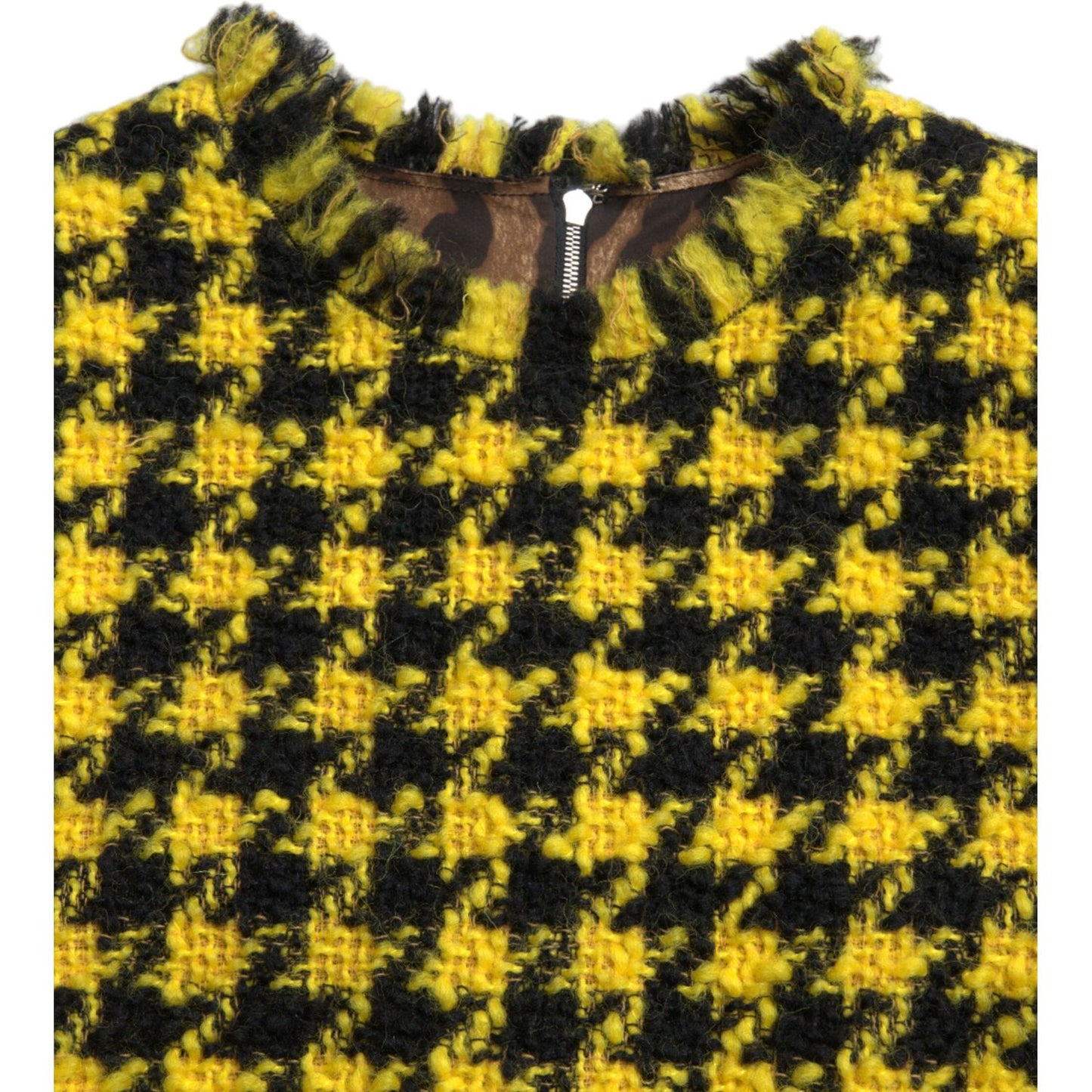 Dolce & Gabbana Houndstooth Knitted Chic Yellow Mini Skirt Dolce & Gabbana Goldenrod