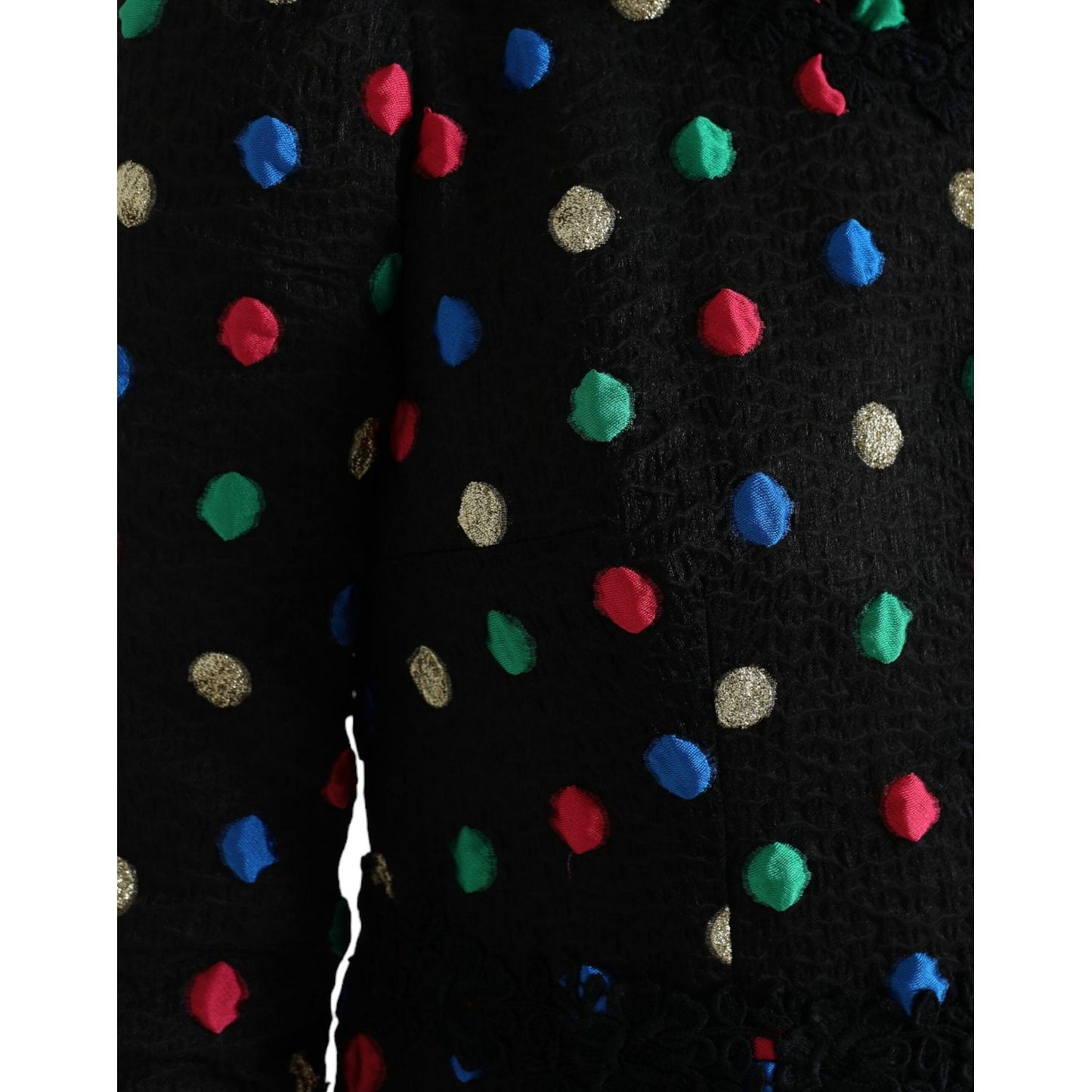Dolce & Gabbana Black Polka Dot Ruffle Cotton Midi Dress DR28977-40