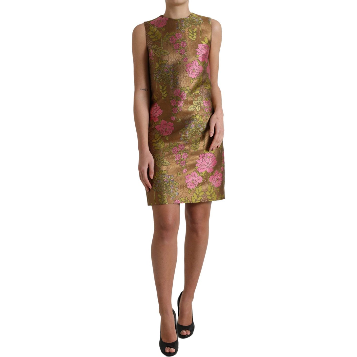 Dolce & Gabbana Elegant Floral Shift Sleeveless Mini Dress Dolce & Gabbana Sienna