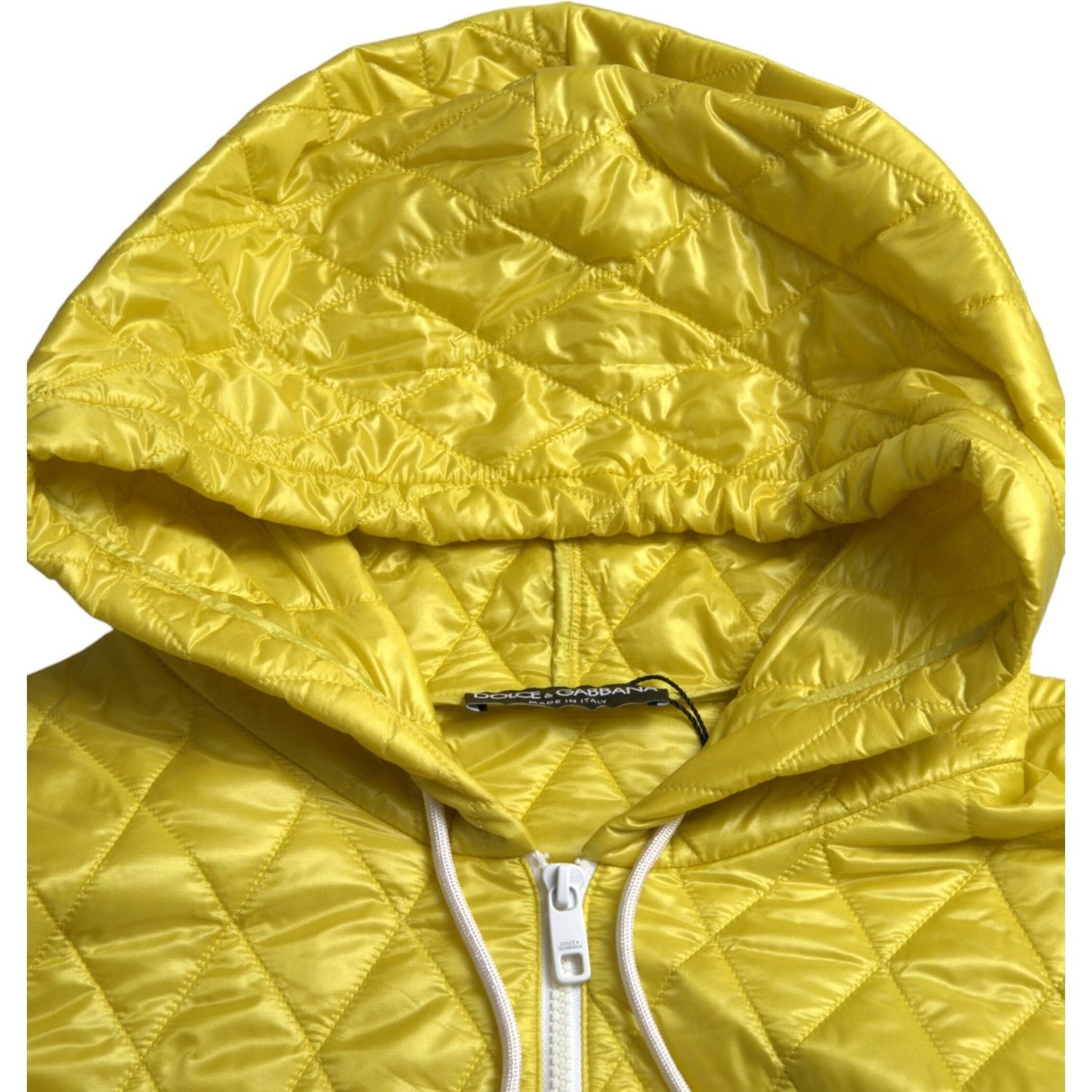 Dolce & Gabbana Radiant Yellow Hooded Jacket Dolce & Gabbana Goldenrod