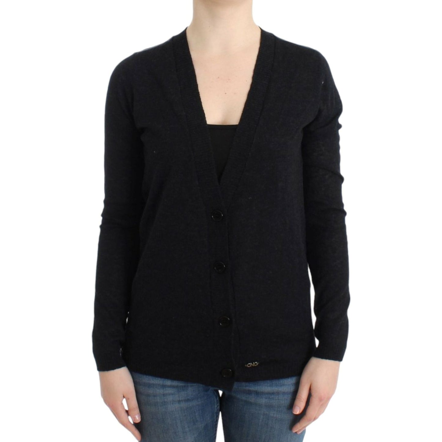 Costume National Elegant Deep V-neck Lightweight Cardigan Costume National Black