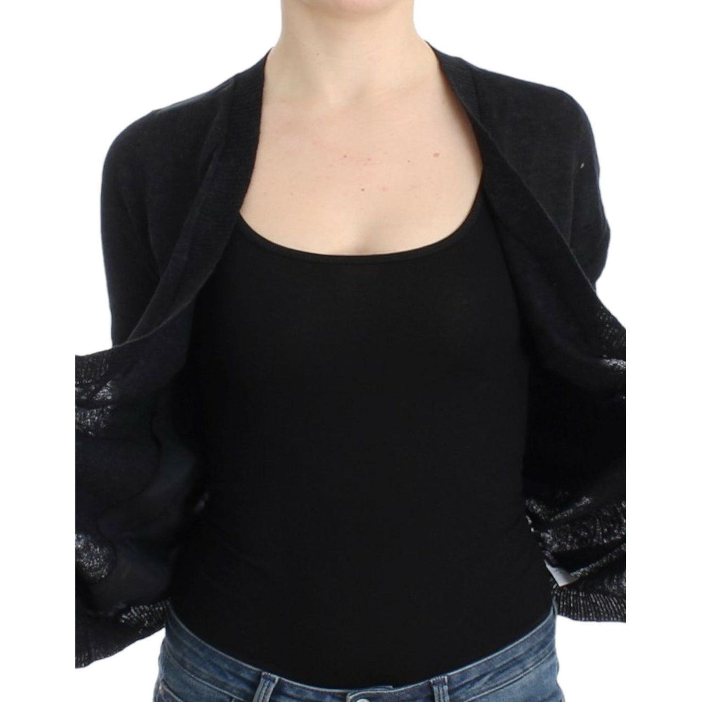 Costume National Elegant Deep V-neck Lightweight Cardigan Costume National Black