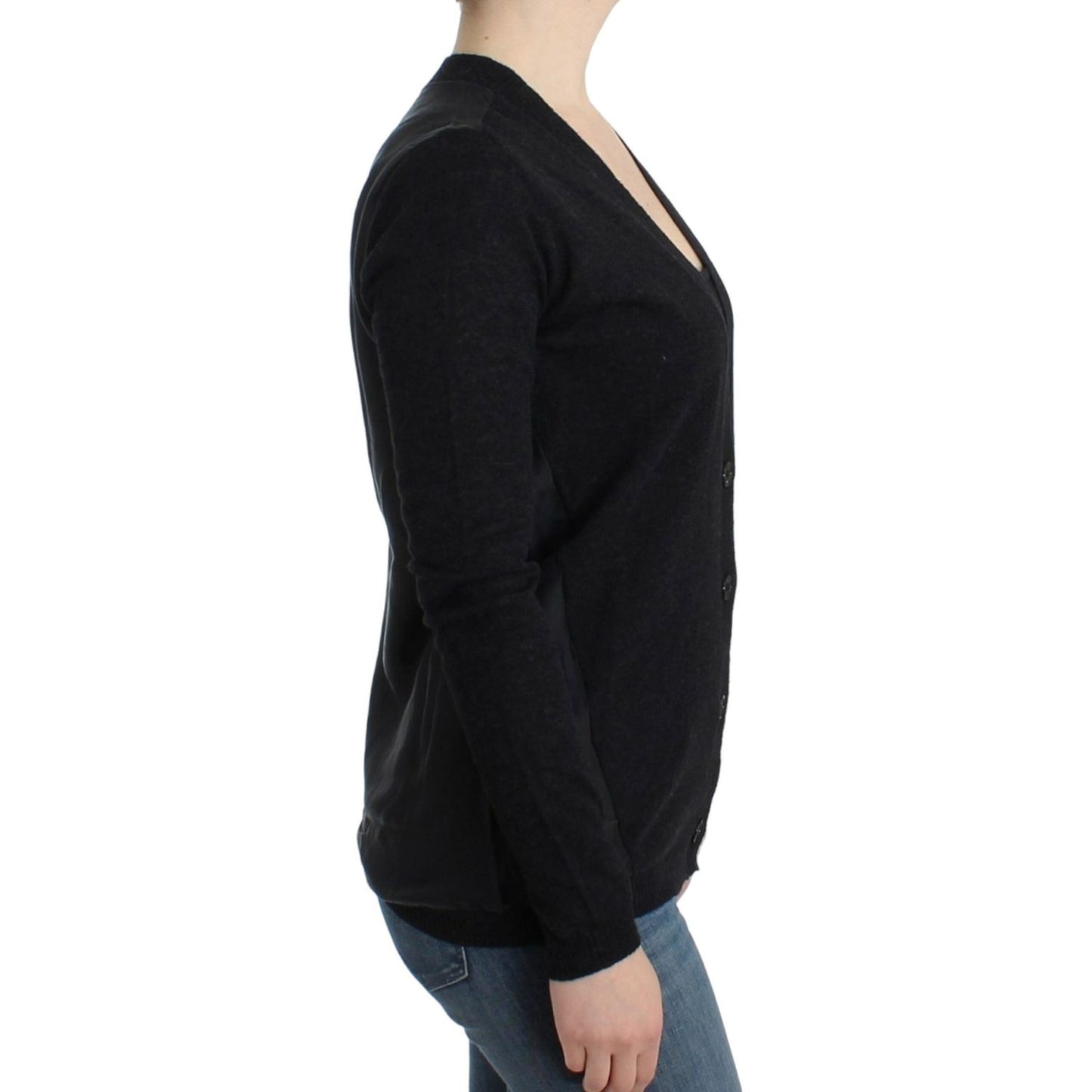 Costume National Elegant Deep V-neck Lightweight Cardigan Costume National Black