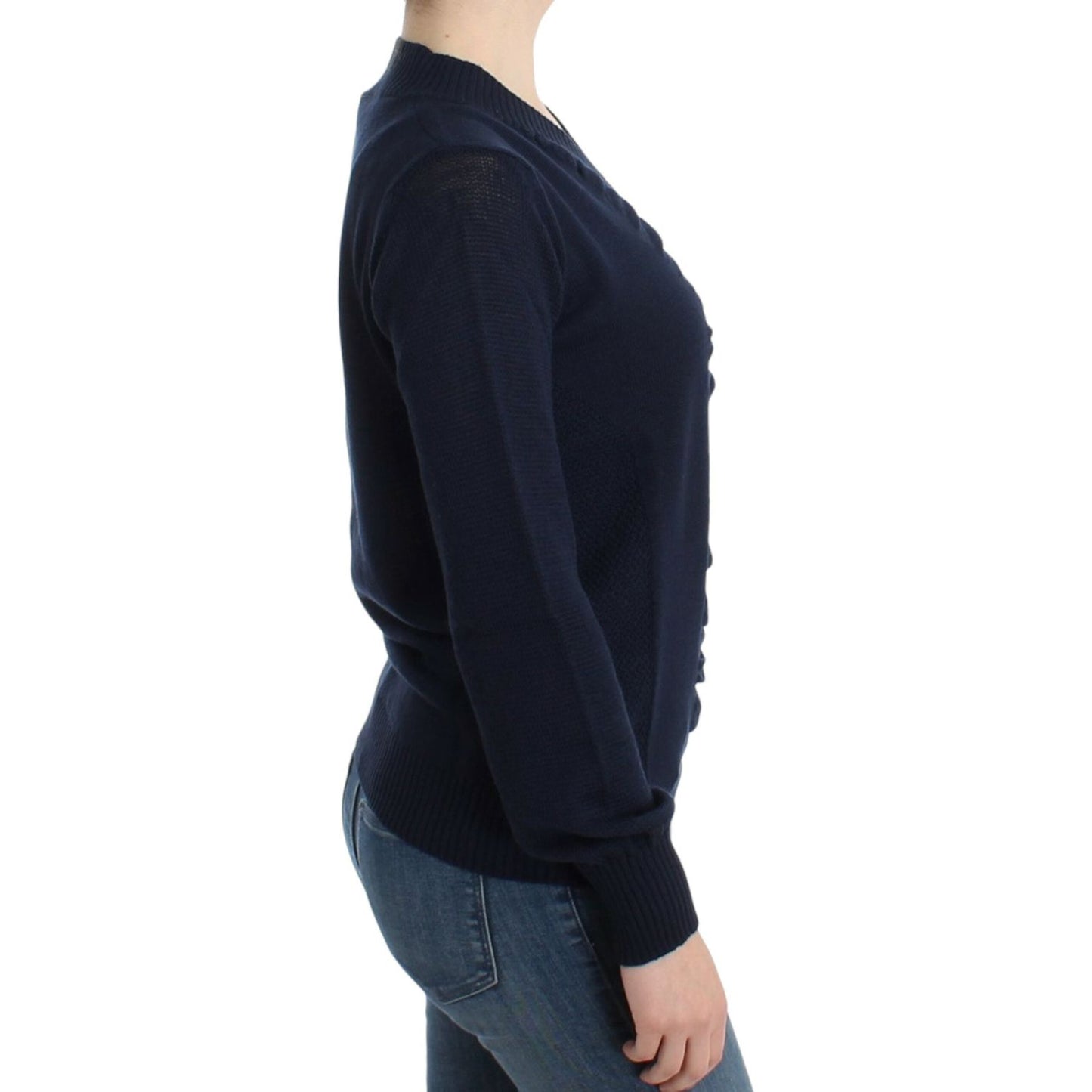 Costume National Elegant V-Neck Lightweight Sweater Costume National Dark Slate Gray