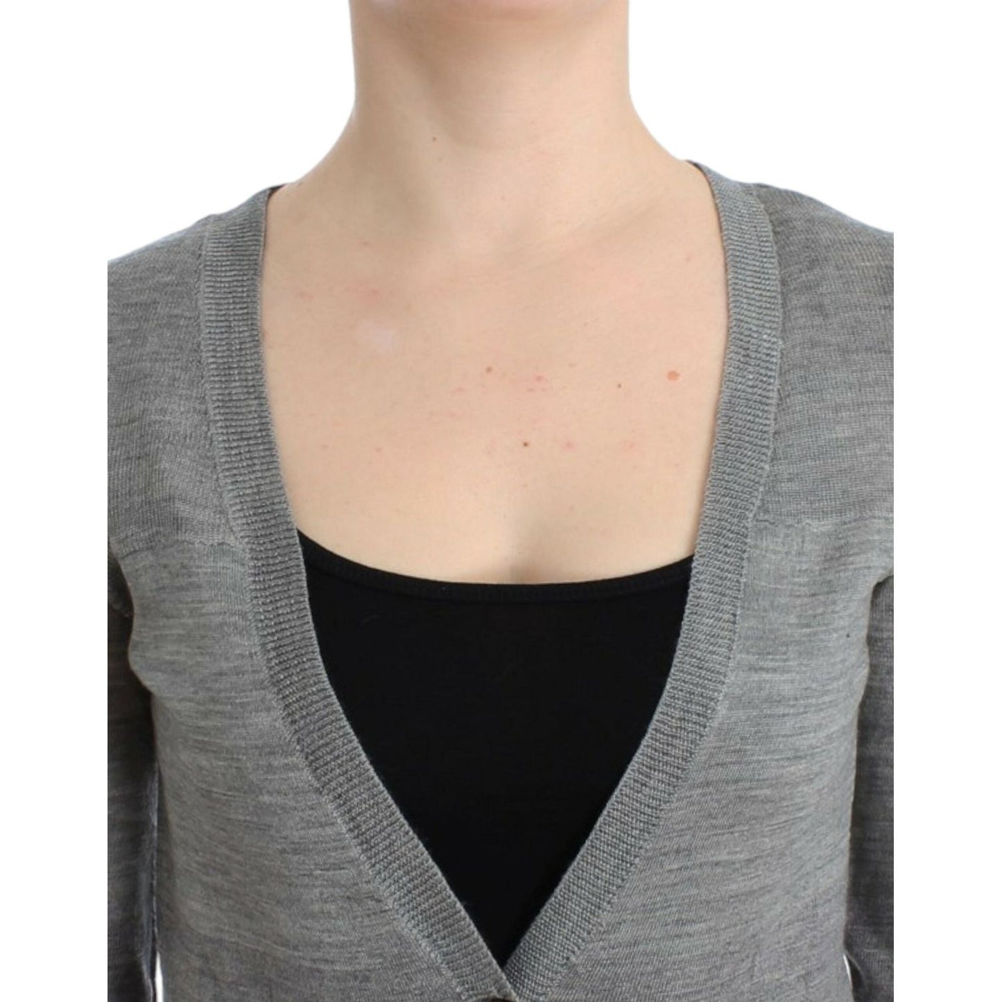 Costume National Chic Gray Lightweight Cardigan Costume National Slate Gray